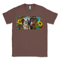 Chestnut Heifers With Sunflowers And Leopard Classic Tee - RanaPortraitStore