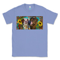 Colony Blue Heifers With Sunflowers And Leopard Classic Tee - RanaPortraitStore