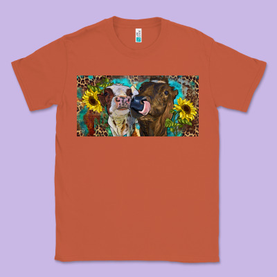 Classic Tee Heifers With Sunflowers And Leopard