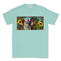 Seafoam Heifers With Sunflowers And Leopard Classic Tee - RanaPortraitStore