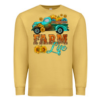 Antique Gold farm truck  farm life with sunflower Premium Sweatshirt - HRA Design Shop