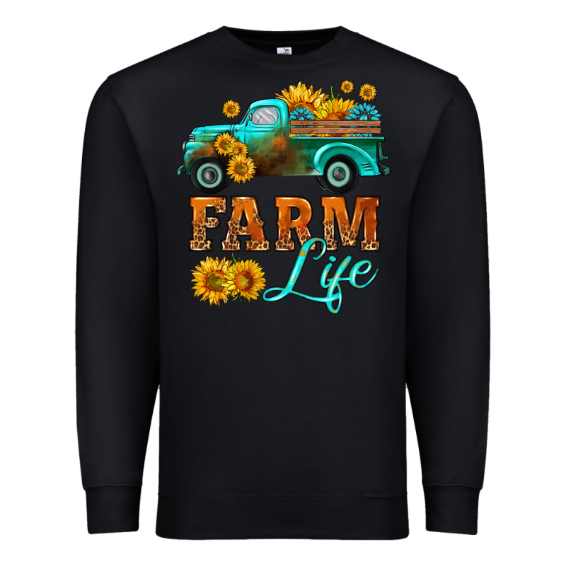 Farm Truck  Farm Life With Sunflower Premium Sweatshirt by HRA Design Shop | Teevron