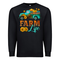 Black farm truck  farm life with sunflower Premium Sweatshirt - HRA Design Shop