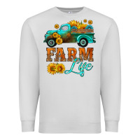 Dove Grey farm truck  farm life with sunflower Premium Sweatshirt - HRA Design Shop