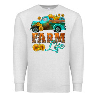 Oatmeal Heather farm truck  farm life with sunflower Premium Sweatshirt - HRA Design Shop