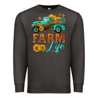Smoke farm truck  farm life with sunflower Premium Sweatshirt - HRA Design Shop