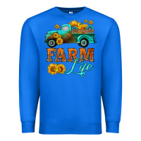 True Royal farm truck  farm life with sunflower Premium Sweatshirt - HRA Design Shop