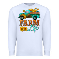 White farm truck  farm life with sunflower Premium Sweatshirt - HRA Design Shop