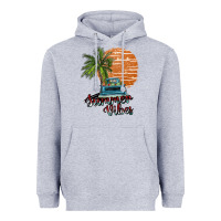Heather Grey summer vibes Heavyweight Hoodie - SublimationCraftShop