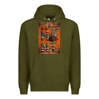 Army Green Western On The Hunt Deer Premium Hoodie - LillyAllenDesigns