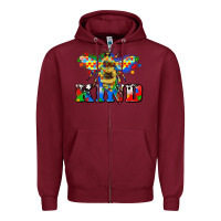 Burgundy bee kind autism Zipper Hoodie - Zillion Design Studio