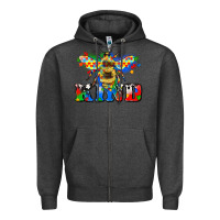 Charcoal Heather bee kind autism Zipper Hoodie - Zillion Design Studio