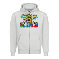 Dove Grey bee kind autism Zipper Hoodie - Zillion Design Studio