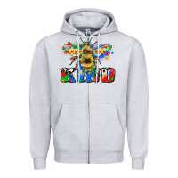 Heather Grey bee kind autism Zipper Hoodie - Zillion Design Studio