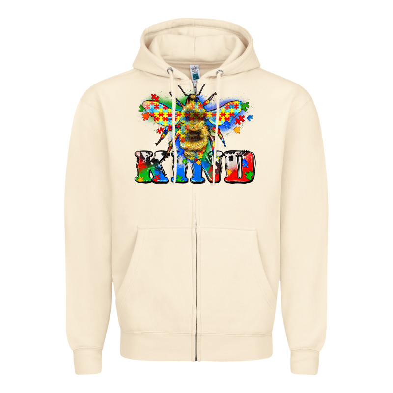 Bee Kind Autism Zipper Hoodie by Zillion Design Studio | Teevron