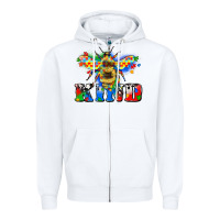 White bee kind autism Zipper Hoodie - Zillion Design Studio