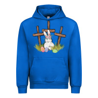 Floral Watercolor Easter Bunny Cross Urban Hoodie | Teevron
