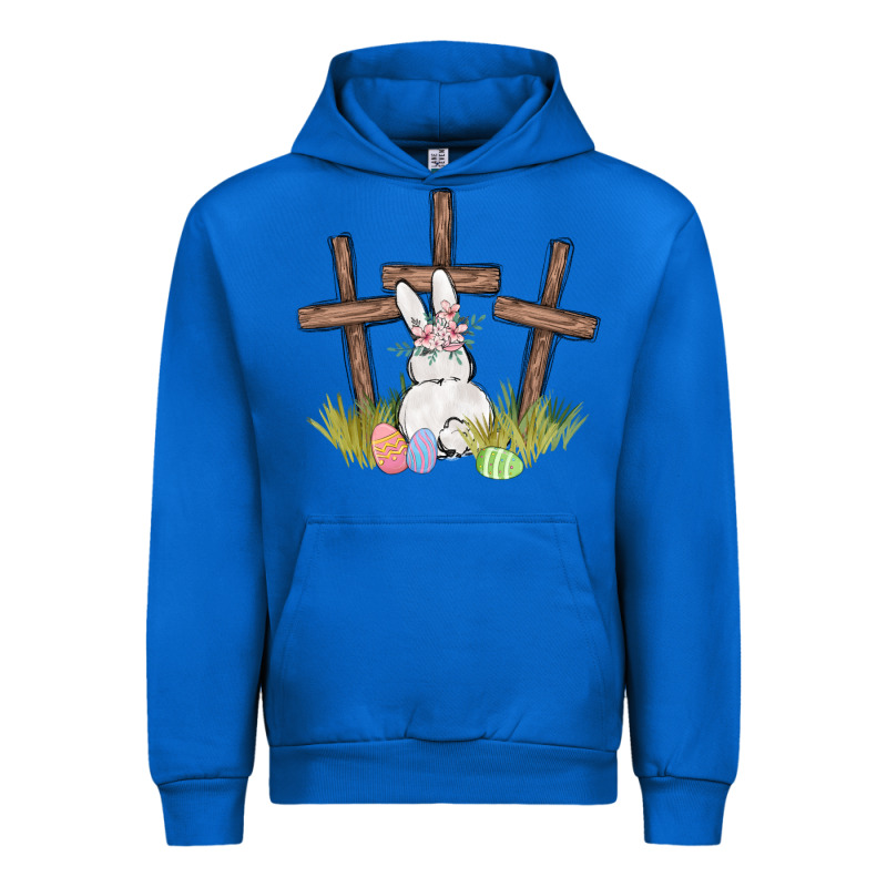 Floral Watercolor Easter Bunny Cross Urban Hoodie by MaliasSmallBusiness | Teevron