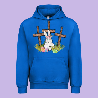 Floral Watercolor Easter Bunny Cross Urban Hoodie Designed By Maliassmallbusiness