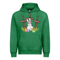 Emerald floral watercolor easter bunny cross Urban Hoodie - MaliasSmallBusiness