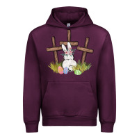 Mauve Wine floral watercolor easter bunny cross Urban Hoodie - MaliasSmallBusiness