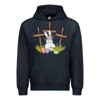 Navy floral watercolor easter bunny cross Urban Hoodie - MaliasSmallBusiness