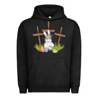 Pigment Black floral watercolor easter bunny cross Urban Hoodie - MaliasSmallBusiness