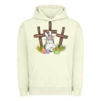 Pigment Pistachio floral watercolor easter bunny cross Urban Hoodie - MaliasSmallBusiness