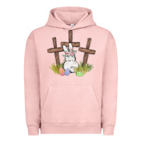 Pigment Salmon floral watercolor easter bunny cross Urban Hoodie - MaliasSmallBusiness