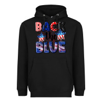 Black Back the blue 4th of july Heavyweight Hoodie - CowGirlArtShop