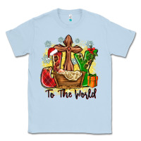Dusty Blue joy to the world Classic Tee - Zillion Design Studio
