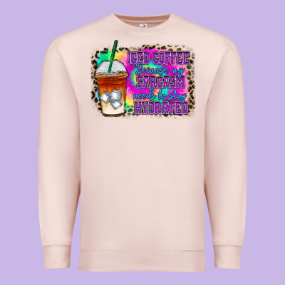 Iced Coffee Sarcasm Premium Sweatshirt Designed By Racoondesign