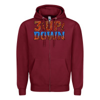 Burgundy 3 up 3 down basketball Zipper Hoodie - texasbilliewilder
