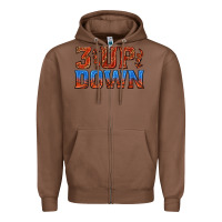 Chestnut 3 up 3 down basketball Zipper Hoodie - texasbilliewilder