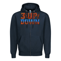 Navy 3 up 3 down basketball Zipper Hoodie - texasbilliewilder