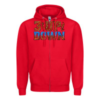 Red 3 up 3 down basketball Zipper Hoodie - texasbilliewilder