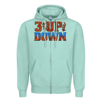 Seafoam 3 up 3 down basketball Zipper Hoodie - texasbilliewilder