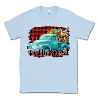 Dusty Blue Tis The Season Christmas Truck Classic Tee - FaDigitalArtStudio