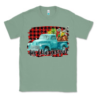 Sage Tis The Season Christmas Truck Classic Tee - FaDigitalArtStudio