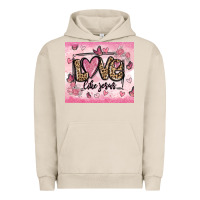 Pigment French Oak love like jesus Urban Hoodie - MaliasSmallBusiness