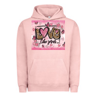 Pigment Salmon love like jesus Urban Hoodie - MaliasSmallBusiness