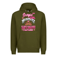 Army Green as a scorpio girl zodiac girls Premium Hoodie - Jasminsmagicworld