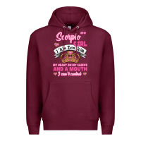 Burgundy as a scorpio girl zodiac girls Premium Hoodie - Jasminsmagicworld