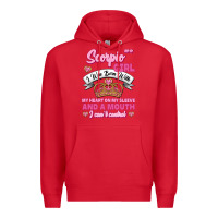 Red as a scorpio girl zodiac girls Premium Hoodie - Jasminsmagicworld