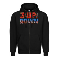 Black 3 up 3 down football Zipper Hoodie - texasbilliewilder