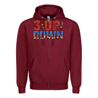 Burgundy 3 up 3 down football Zipper Hoodie - texasbilliewilder