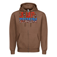 Chestnut 3 up 3 down football Zipper Hoodie - texasbilliewilder