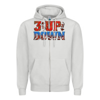 Dove Grey 3 up 3 down football Zipper Hoodie - texasbilliewilder