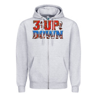 Heather Grey 3 up 3 down football Zipper Hoodie - texasbilliewilder