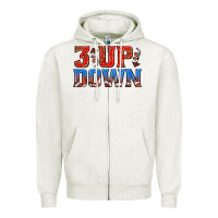 Oatmeal Heather 3 up 3 down football Zipper Hoodie - texasbilliewilder